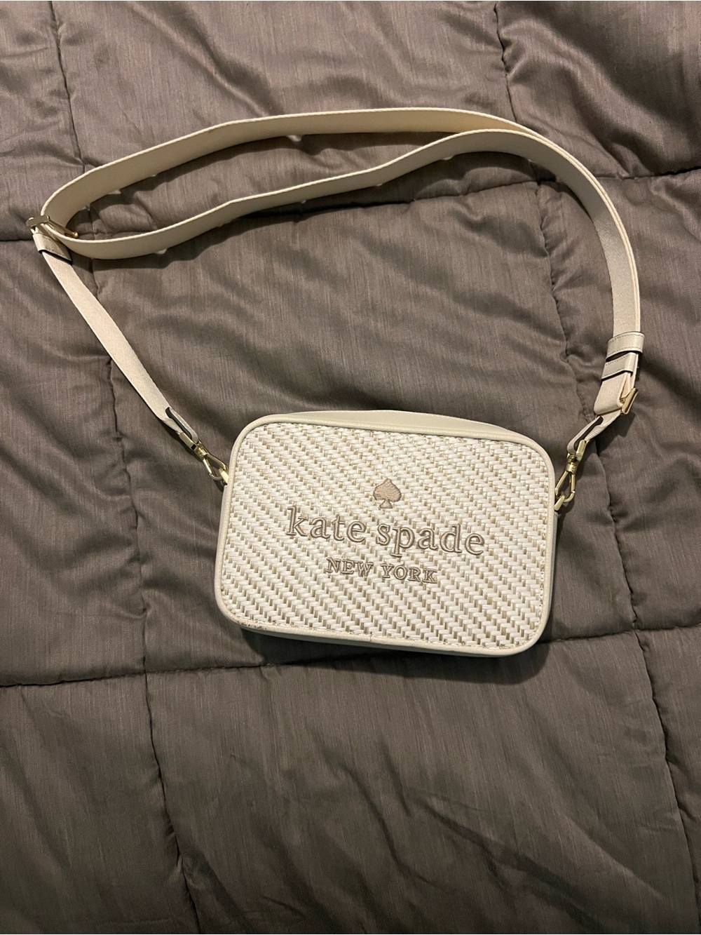 kate spade Cream Woven crossbody